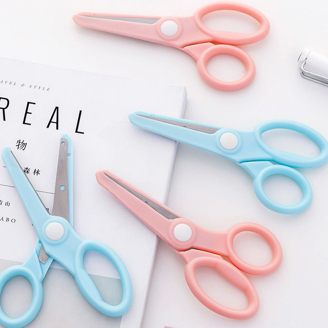 Cute Multifunctional Stainless Steel Hand Scissors Mini Safety Round Head  Plastic Scissors Kawaii Art Scissors School Stationery - AliExpress